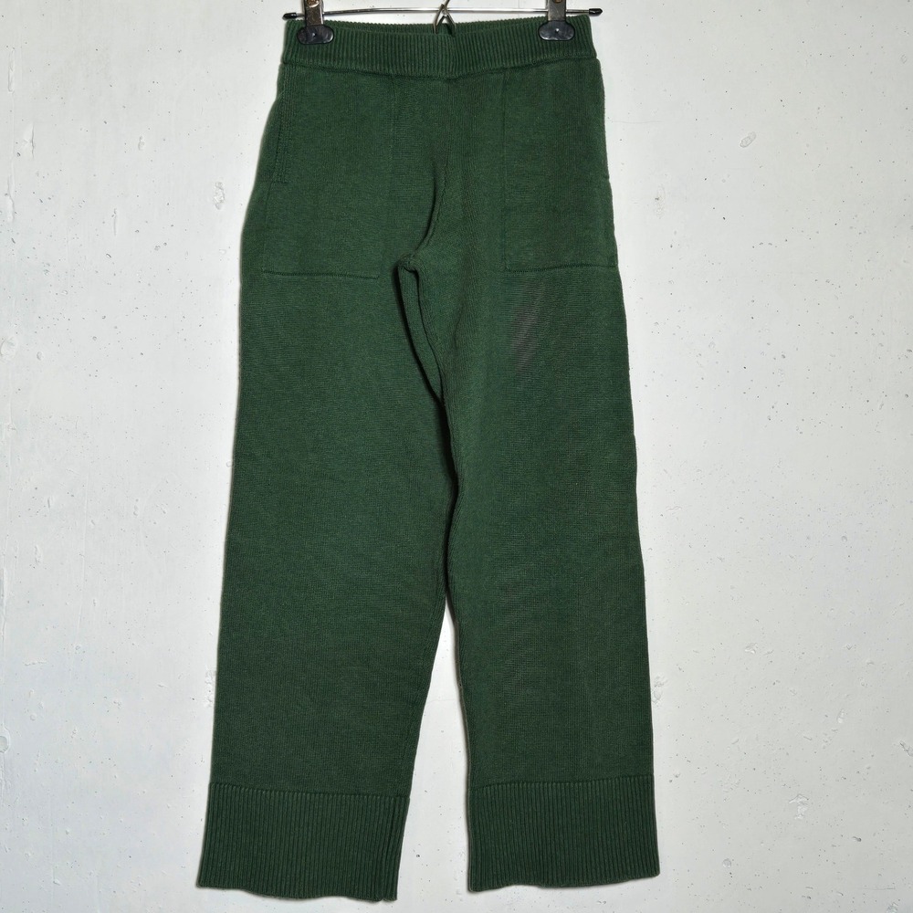 Free People Beach Green Knit Wide Leg Pants XS Lounge Cozy Sweater Coastal